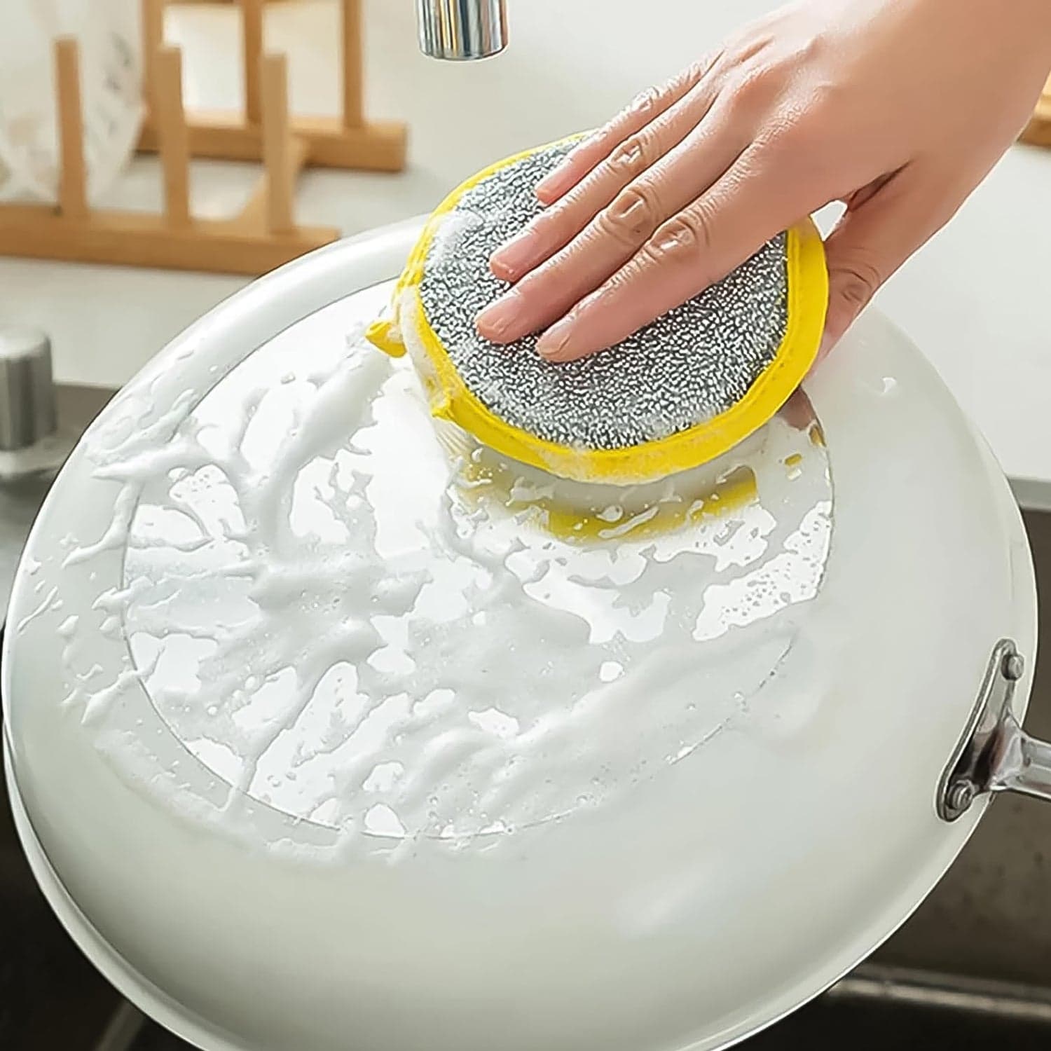 Double Side Dishwashing Sponge Dish Washing Brush (1 Pc) thumbnail 3