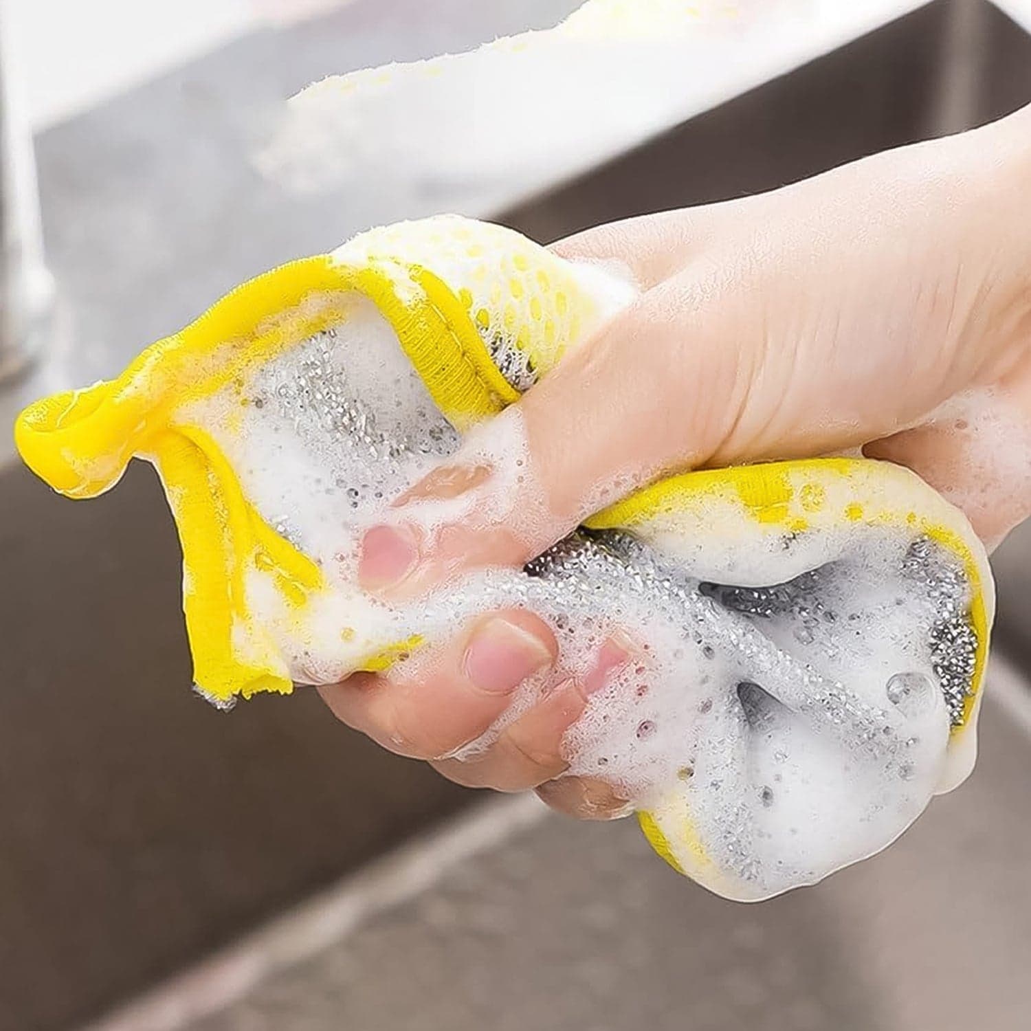 Double Side Dishwashing Sponge Dish Washing Brush (1 Pc) thumbnail 4