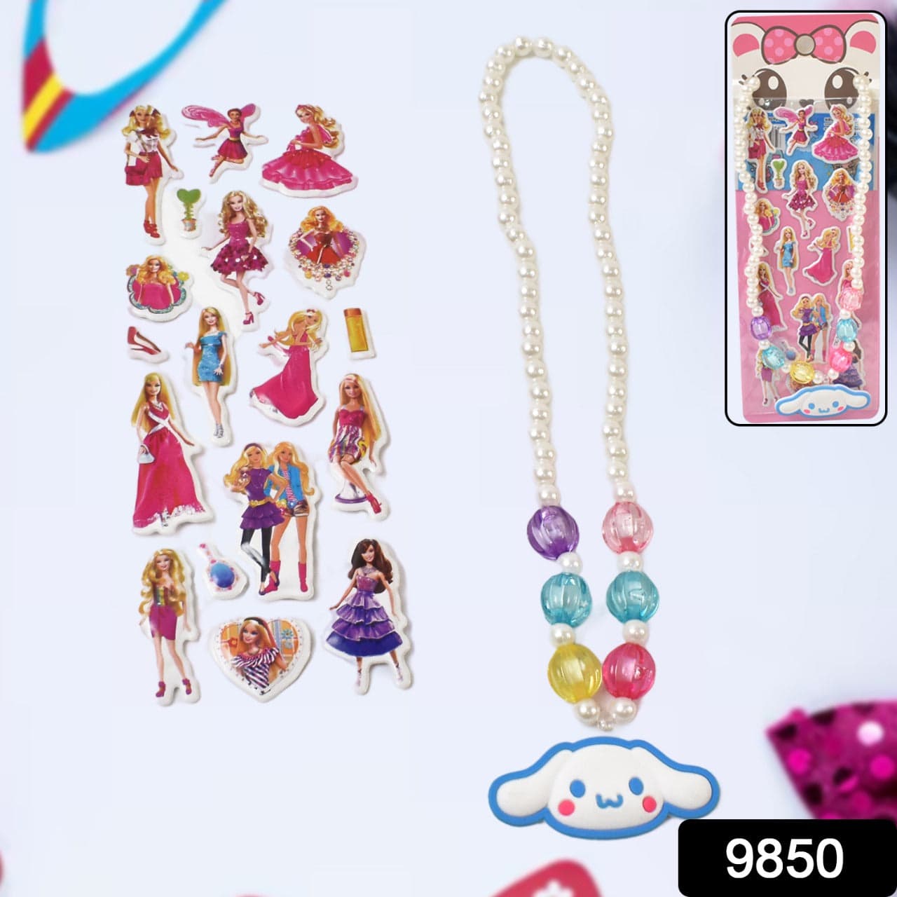 Self Adhesive Stickers Mix Design Kids Beaded Necklace (1 Set) thumbnail 2
