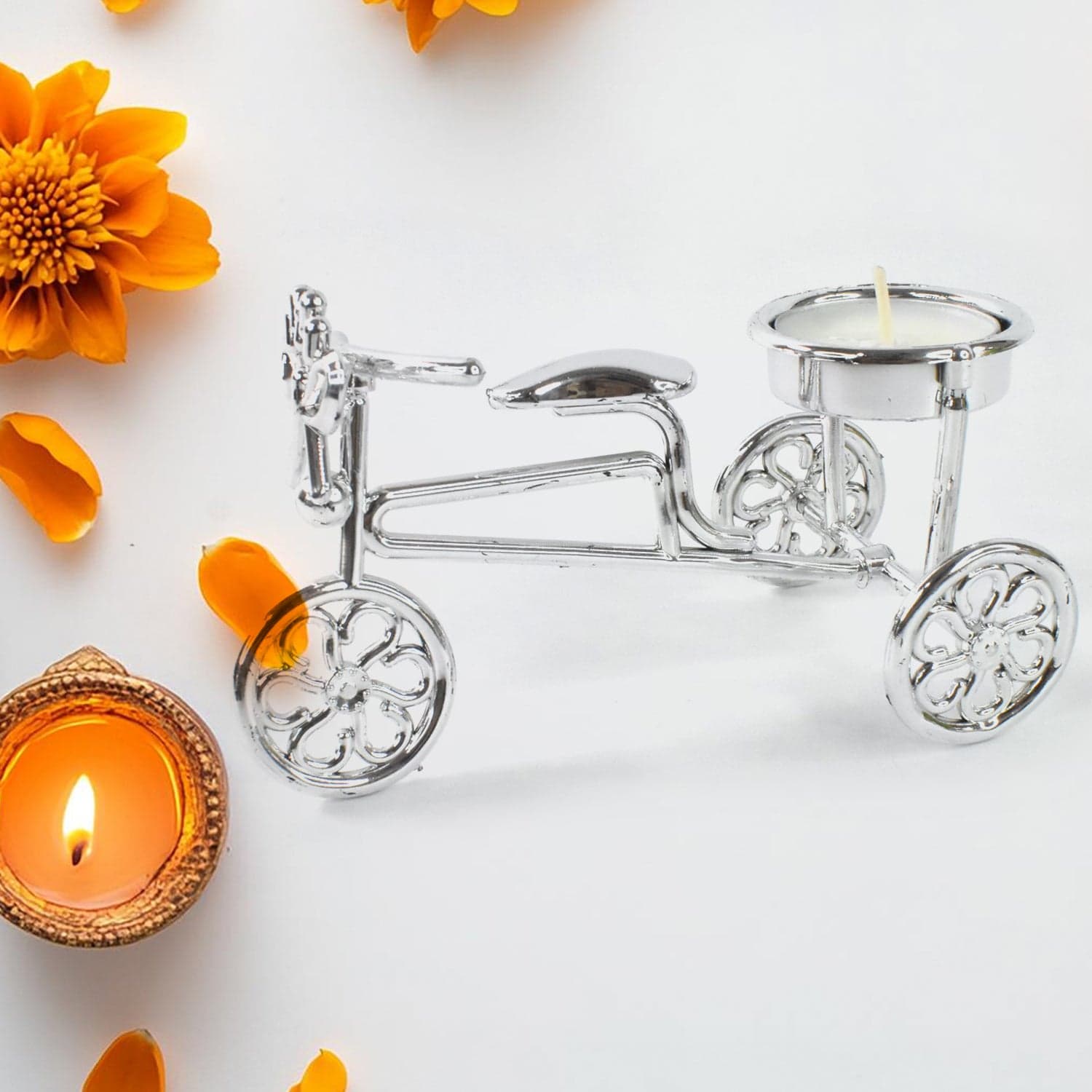 Cycle Tealight Holder / Candle Holder Decorative Candle, Diwali (1 Pc) thumbnail 6