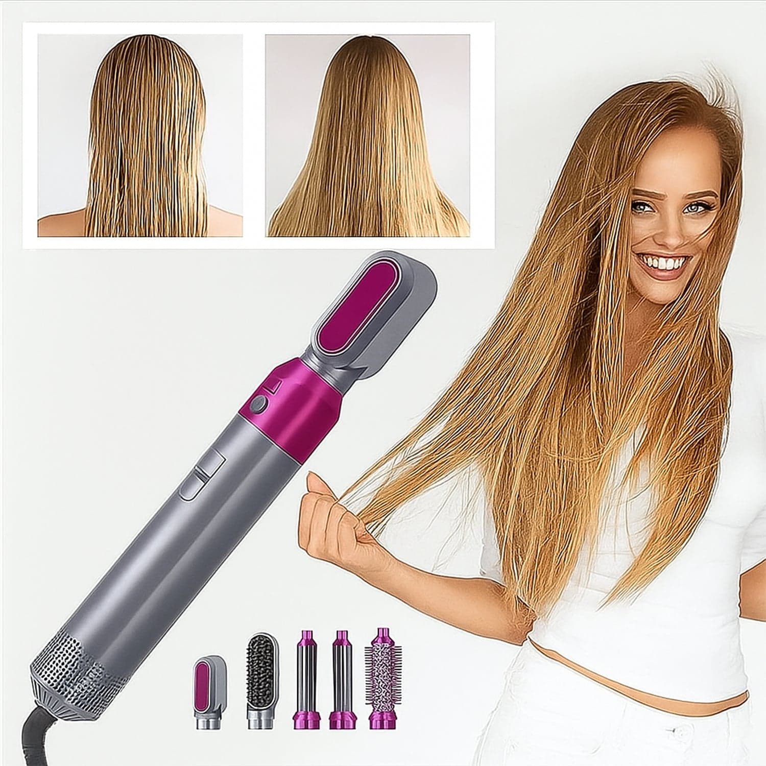5 In 1 Hair Dryer Brush, Multifunctional Hot Air Styler Hair Tools thumbnail 1