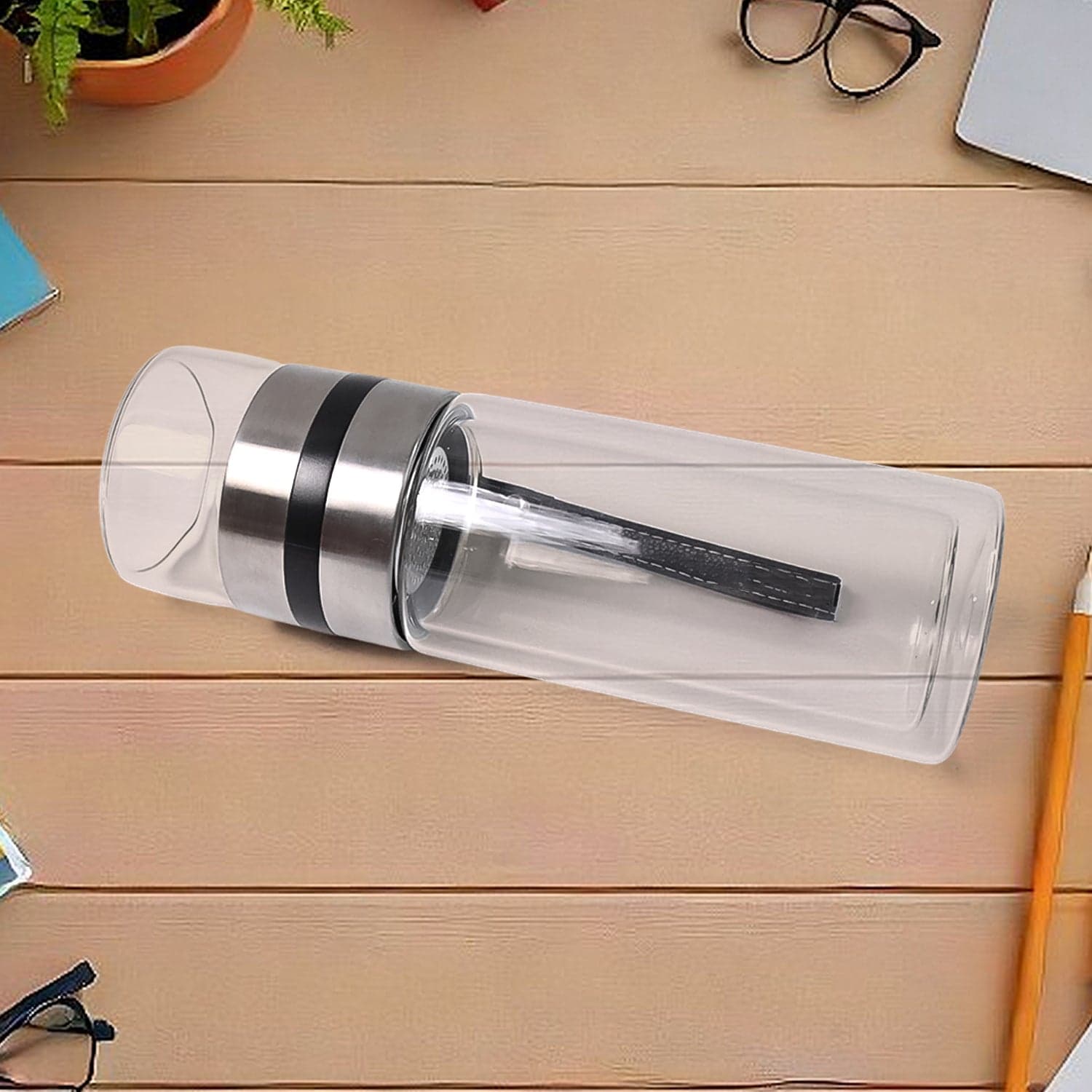 Glass Tea Infuser Bottle. Double Wall Outdoor sport Glass water bottle (550ml) thumbnail 6