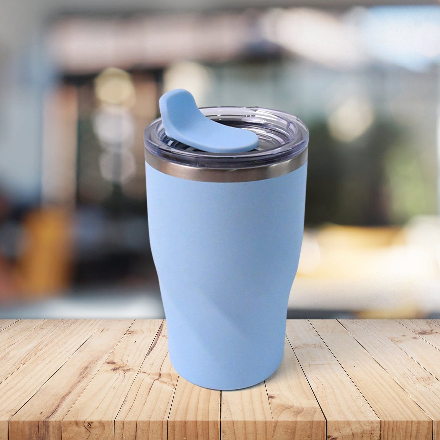 Stainless Steel Insulated Coffee Mug With Wooden Straw (350ml Approx) thumbnail 5