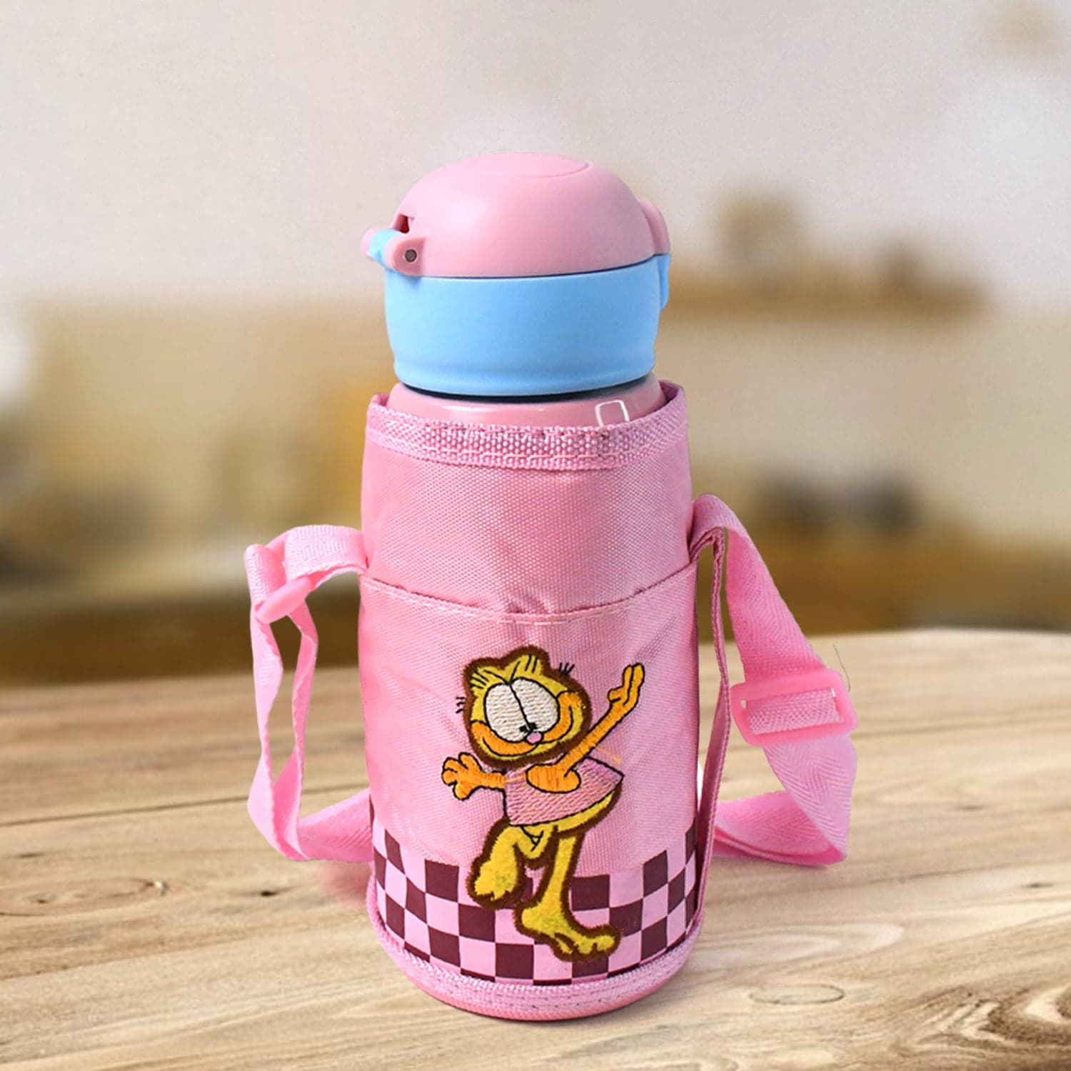 Thermos steel Double Wall Vacuum Bottle With Cover & Strap 600ml Approx thumbnail 1