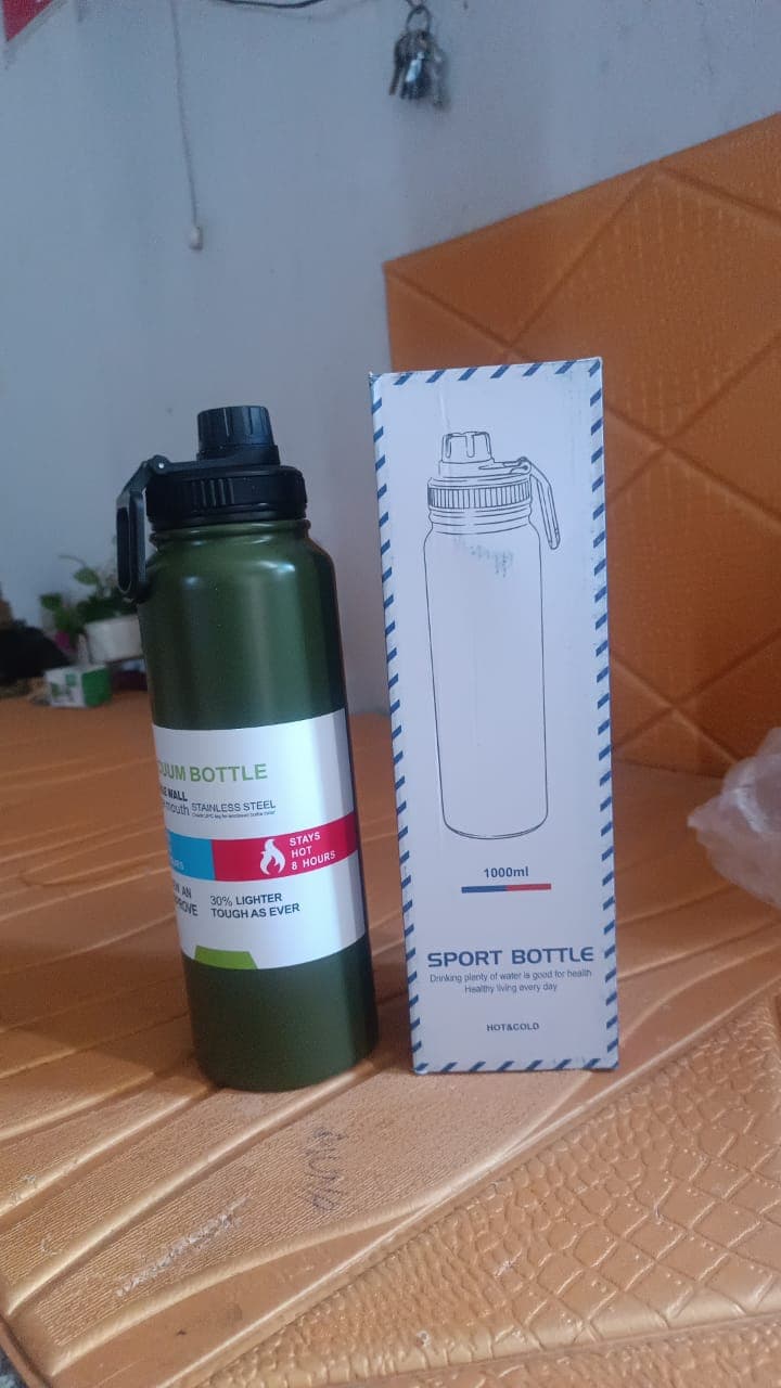 Stainless Steel Double Wall Vacuum-Insulated Drink Water Bottle (1000 ML / Mix Color) thumbnail 7