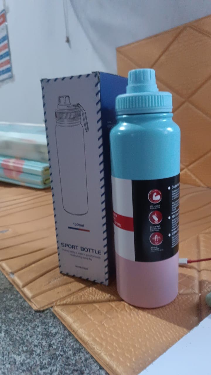 Stainless Steel Double Wall Vacuum-Insulated Drink Water Bottle (1000 ML / Mix Color) thumbnail 8