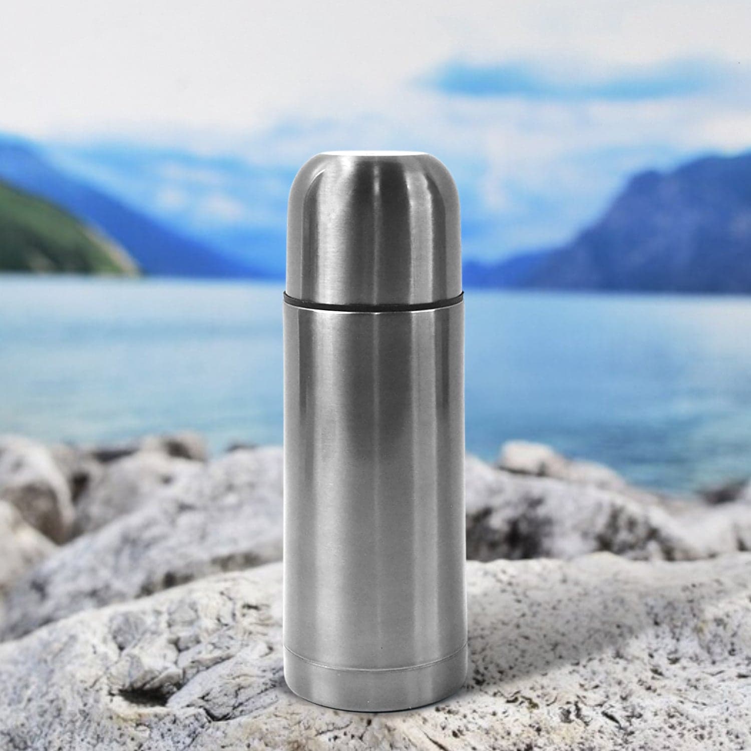 Stainless Steel Hot And Cold Water Bottle With Push-down Lid (350ml) thumbnail 1