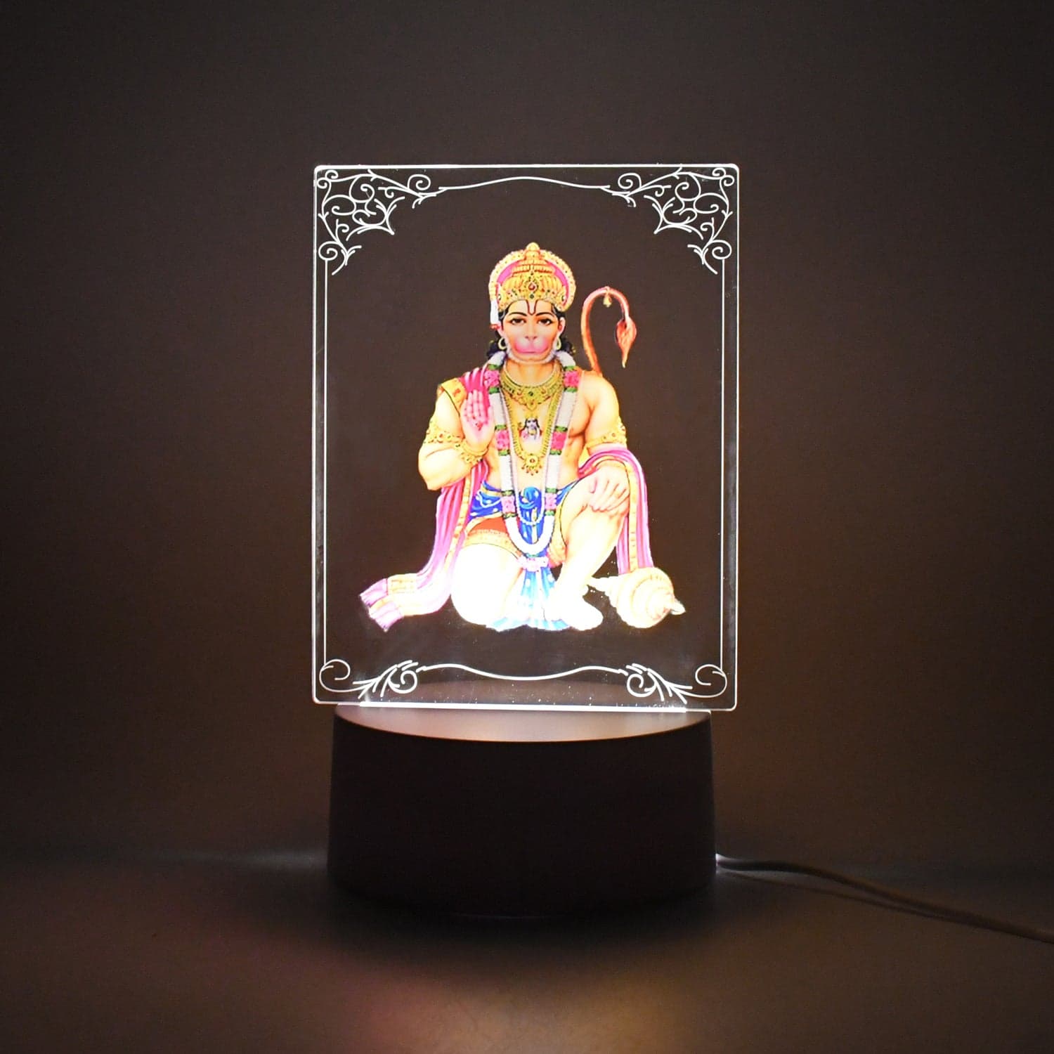 Beautiful 3D Lord Hanuman Frame with soft white light (1 Pc) thumbnail 3