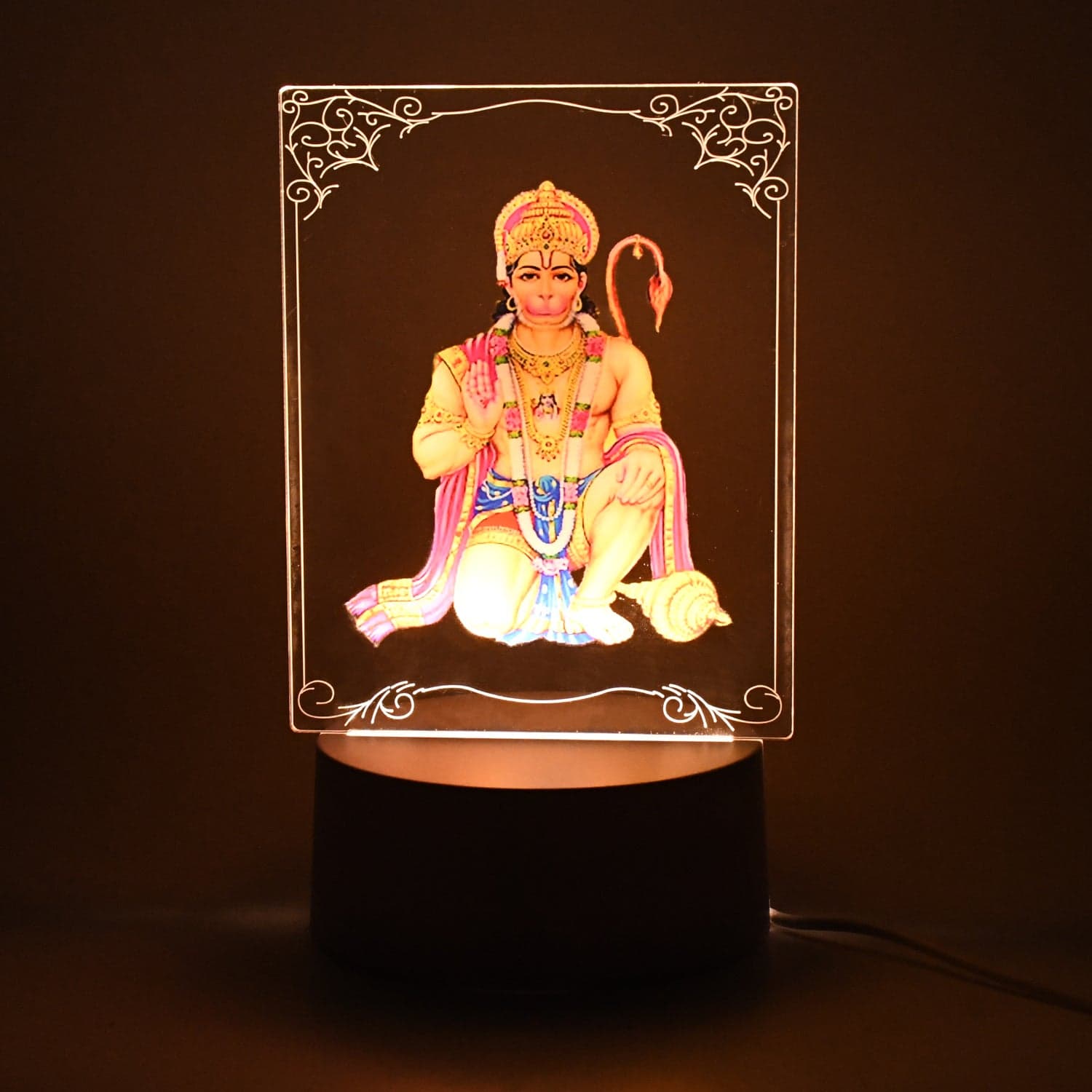 Beautiful 3D Lord Hanuman Frame with soft white light (1 Pc) thumbnail 6
