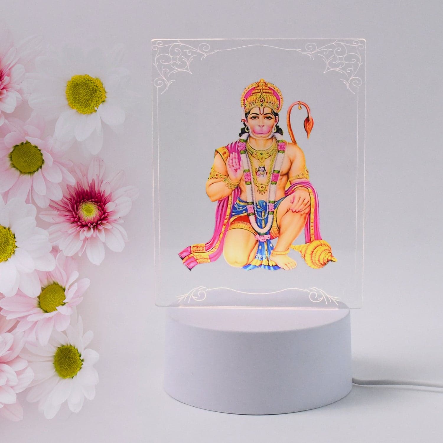 Beautiful 3D Lord Hanuman Frame with soft white light (1 Pc) thumbnail 7