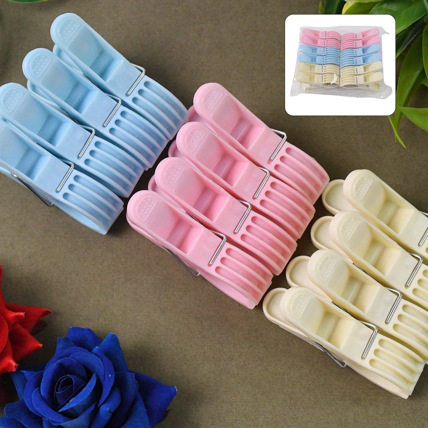 Plastic Cloth Clips (Multicolour) - Pack of 12 thumbnail 1
