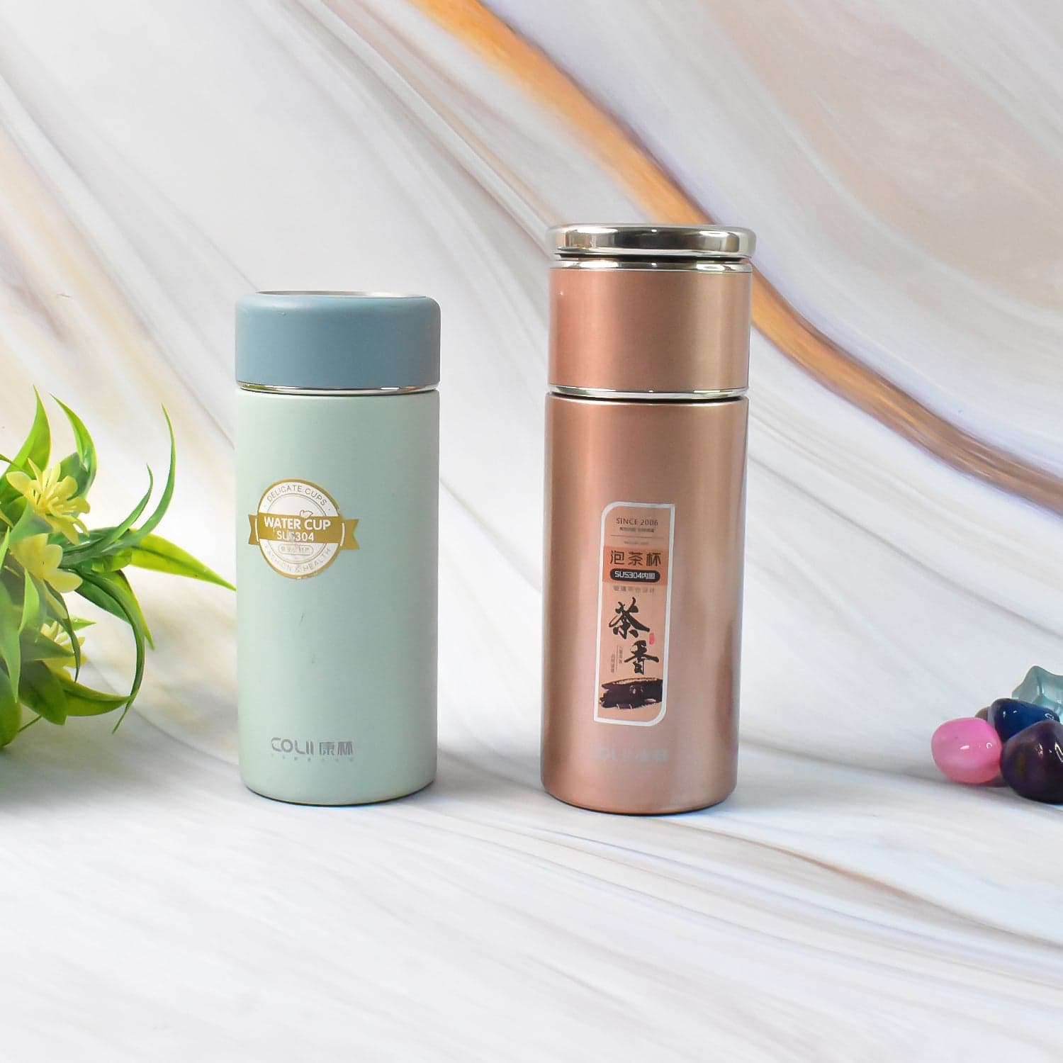 Stainless Steel Travel Water Bottle Approx 350Ml 1 Pc thumbnail 5