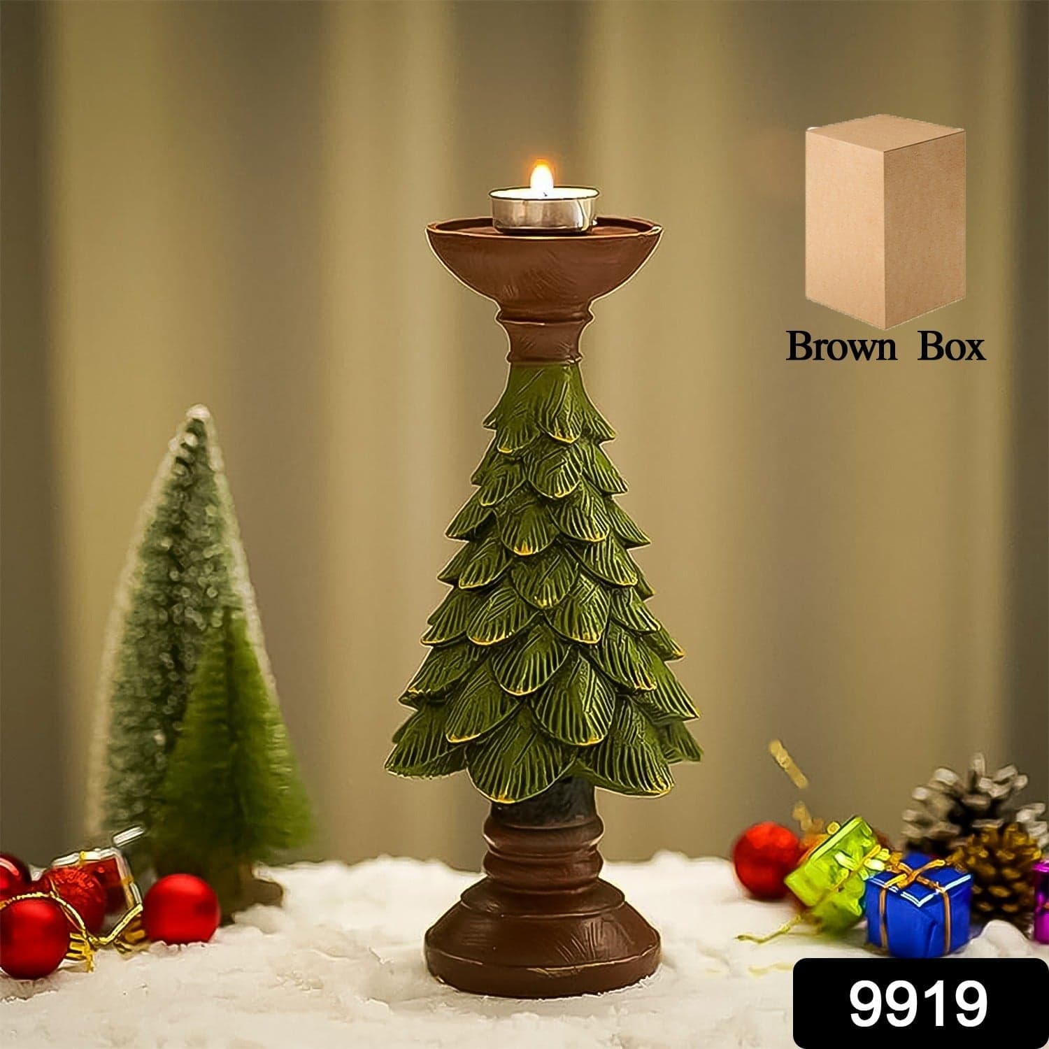 Christmas Tree Candleholder Candlestick Decorative for Home thumbnail 2