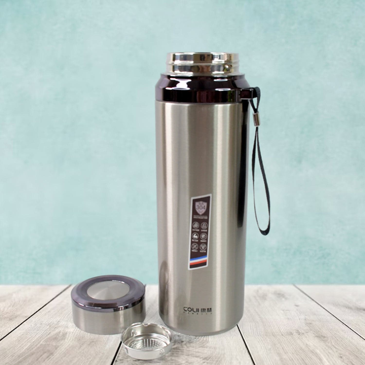 Stainless Steel Insulated Vacuum Bottle (1200ml Approx / Mix Color / 1 Pc) thumbnail 1