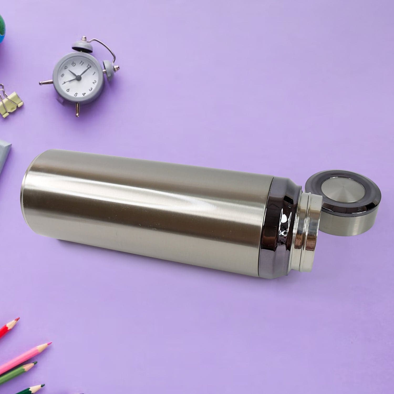 Stainless Steel Insulated Vacuum Bottle (1200ml Approx / Mix Color / 1 Pc) thumbnail 5
