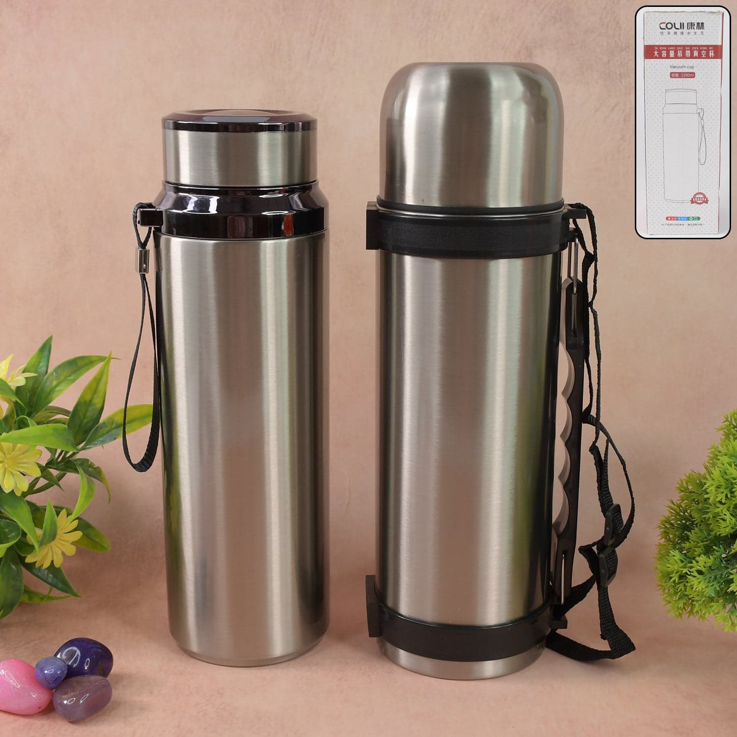 Stainless Steel Insulated Vacuum Bottle (1200ml Approx / Mix Color / 1 Pc) thumbnail 6