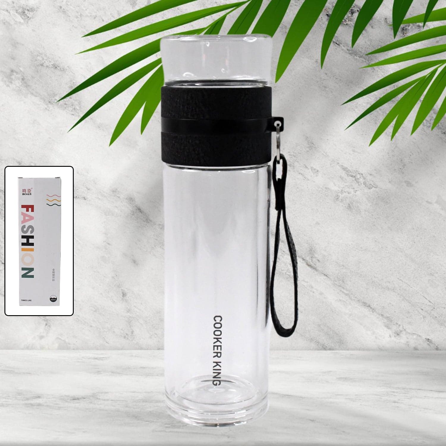 Outdoor Sport Glass Water Bottle With Steel Lid / 500 Ml Approx) thumbnail 1