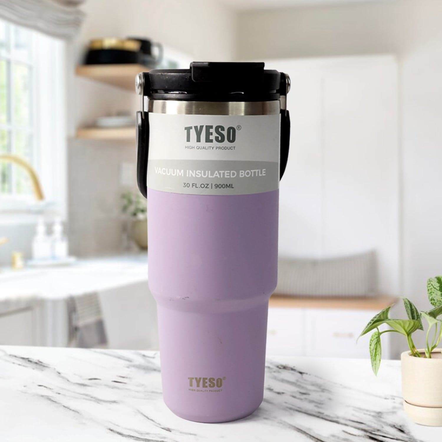 Stainless Steel Vacuum Insulated Coffee Cups Travel Mug With Straw (900 ML Approx / 1 Pc) thumbnail 1