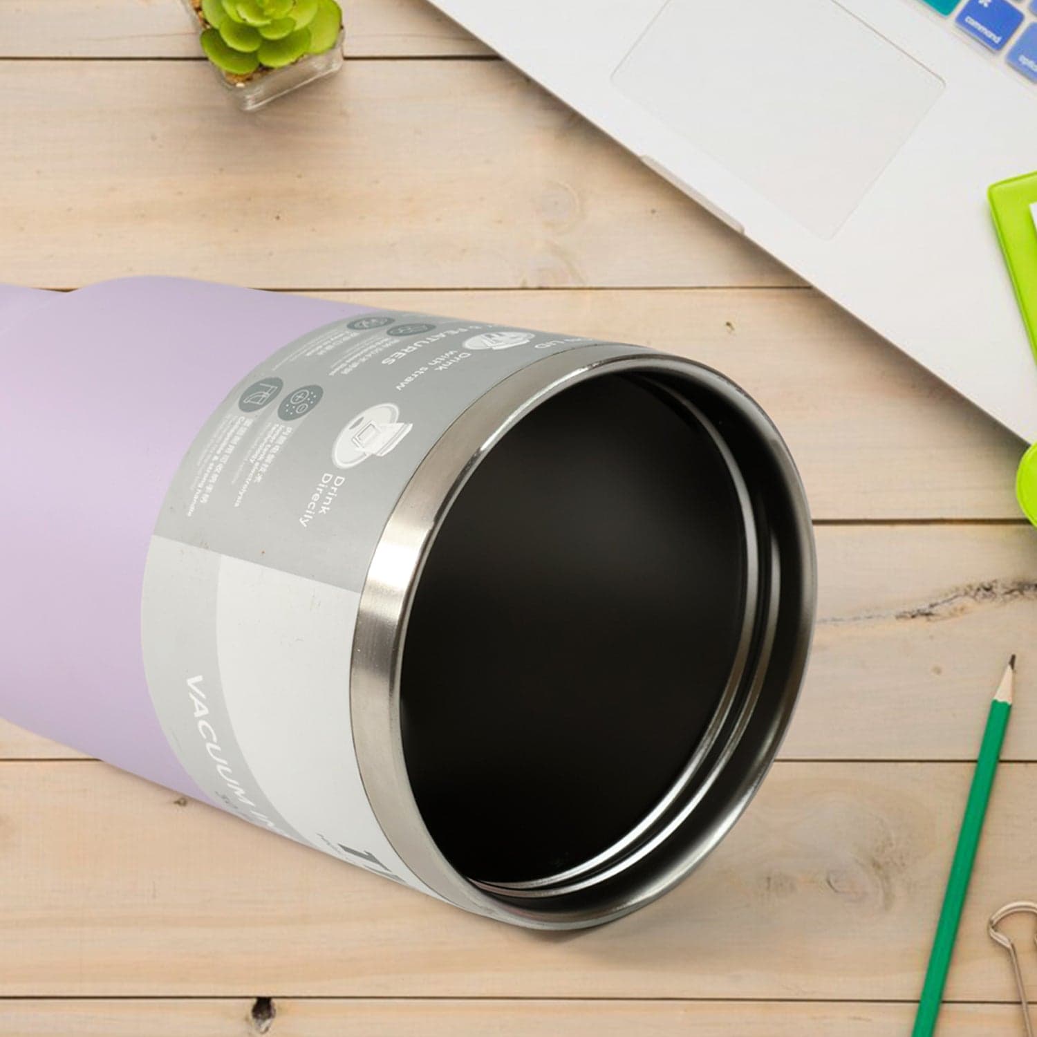 Stainless Steel Vacuum Insulated Coffee Cups Travel Mug With Straw (900 ML Approx / 1 Pc) thumbnail 4