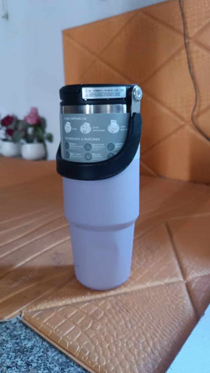 Stainless Steel Vacuum Insulated Coffee Cups Travel Mug With Straw (900 ML Approx / 1 Pc) thumbnail 7