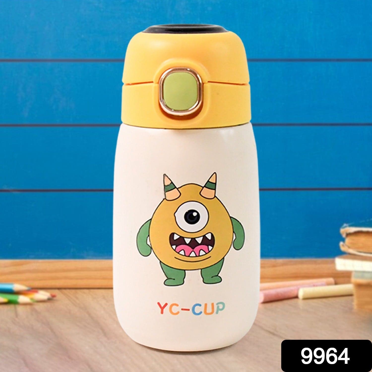 Stainless Steel Single Wall Insulated Flip Lid Kids Water Bottle (300 ML Approx) thumbnail 2