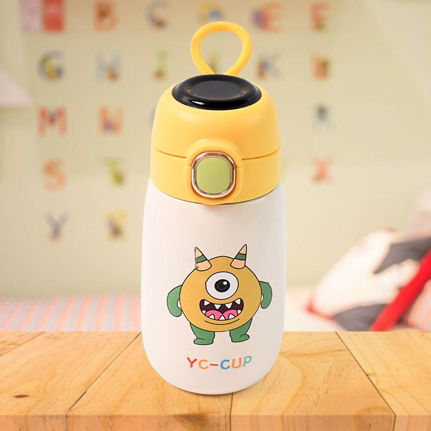 Stainless Steel Single Wall Insulated Flip Lid Kids Water Bottle (300 ML Approx) thumbnail 4