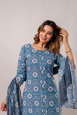Vintage Designer Aura Printed Kurta Set