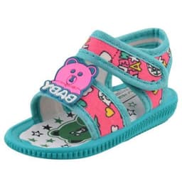 Toddler Cartoon Print Open-Toe Sandals with Hook-and-Loop Ankle Strap