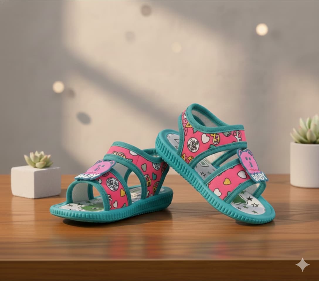 Toddler Cartoon Print Open-Toe Sandals with Hook-and-Loop Ankle Strap thumbnail 5