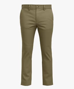 Men Regular Fit Gold Cotton Blend Trousers