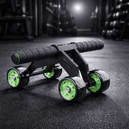 4-Wheel AB Roller Wheel For Core Strength Training With Anti-Slip Handles & Heavy-Duty Frame
