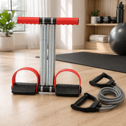 Pedal Puller Resistance Trainer With Dual Springs & Resistance Band Set – Full Body Home Workout Equipment