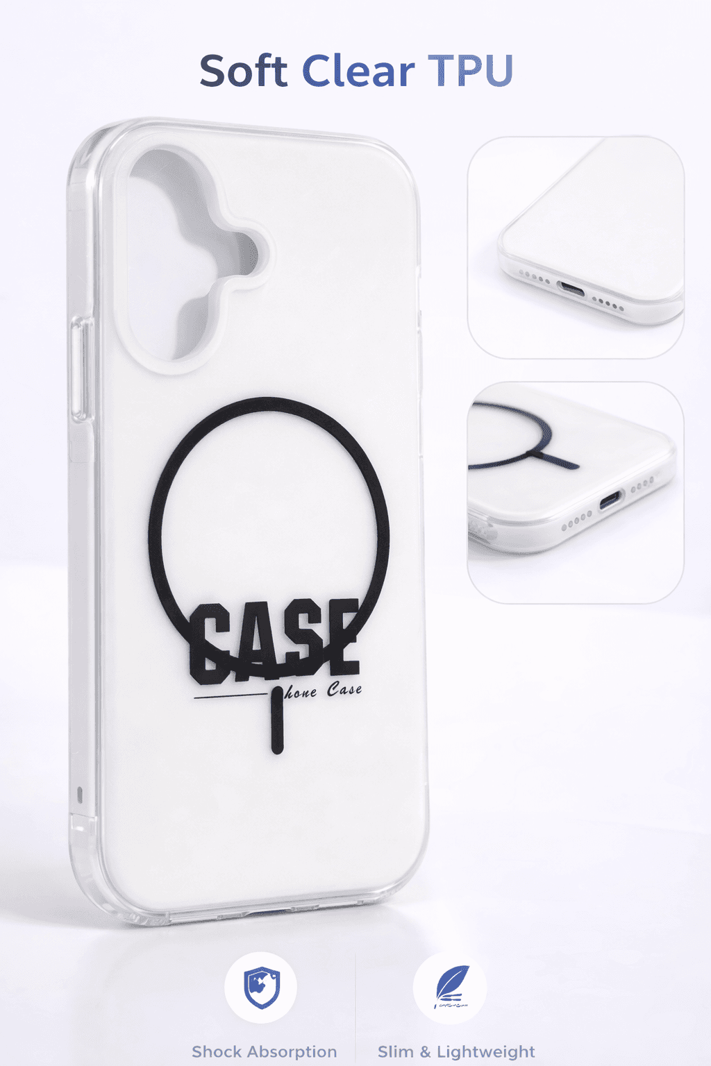 RSN Premium Clear MagSafe Case For IPhone 16 | Frosted Transparent Slim TPU Protective Cover thumbnail 4