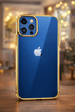 Premium Mobile Cover With Gold Frame For IPhone 13 Pro – Shockproof & Camera Protection