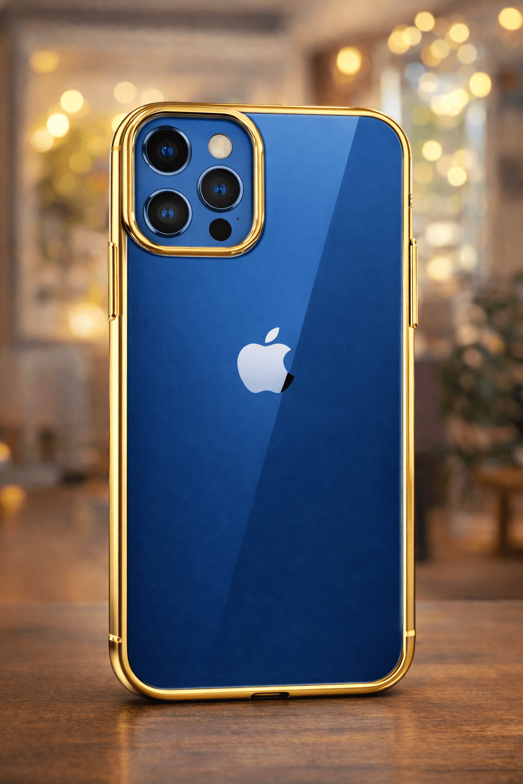 Premium Mobile Cover With Gold Frame For IPhone 13 Pro – Shockproof & Camera Protection