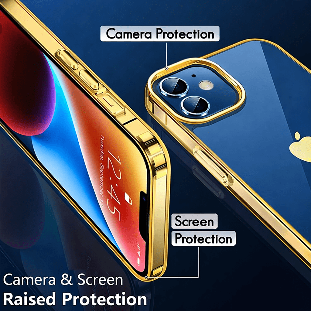 Premium Mobile Cover With Gold Frame For IPhone 13 Pro – Shockproof & Camera Protection thumbnail 4