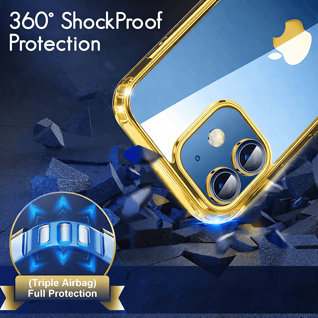 Premium Mobile Cover With Gold Frame For IPhone 13 Pro – Shockproof & Camera Protection thumbnail 3