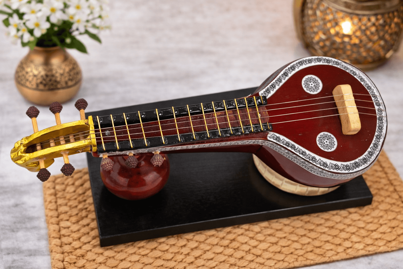 Handcrafted Miniature Rudra Veena Decorative Showpiece thumbnail 3