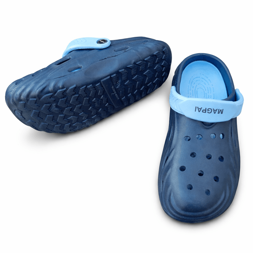 Unisex EVA Clogs With Adjustable Heel Strap – Lightweight Breathable Slip-On Comfort Footwear (Navy Blue & Sky Blue) thumbnail 3
