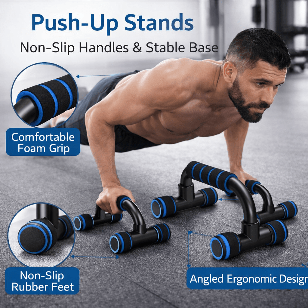 Push-Up Stands Bars – Non-Slip Ergonomic Push Up Handles For Chest, Arm & Core Strength Training thumbnail 3