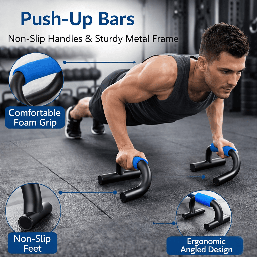 Heavy Duty Push-Up Bars – Non-Slip Ergonomic Push Up  thumbnail 3