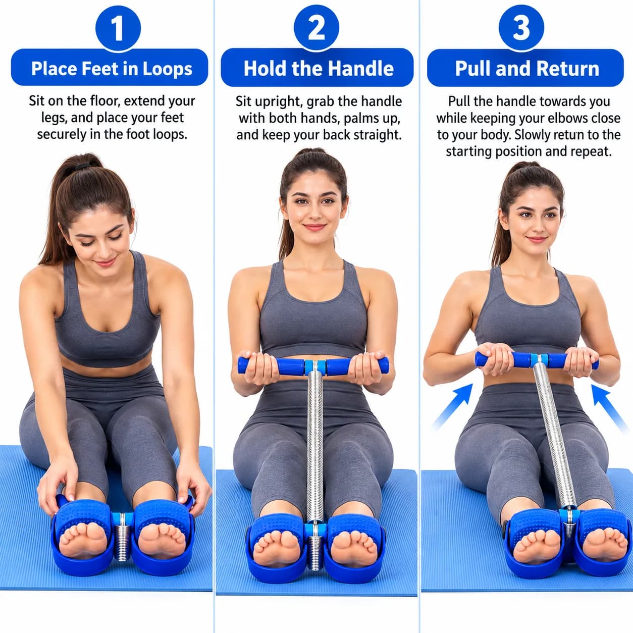 Spring Resistance Wrist and Forearm Exerciser with Textured Roller Handles thumbnail 6