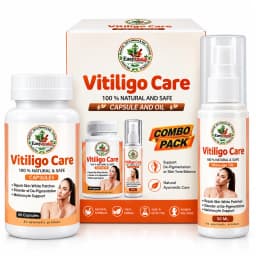 Vitiligo Care Capsules and Massage Oil Combo Pack with Pump Dispenser