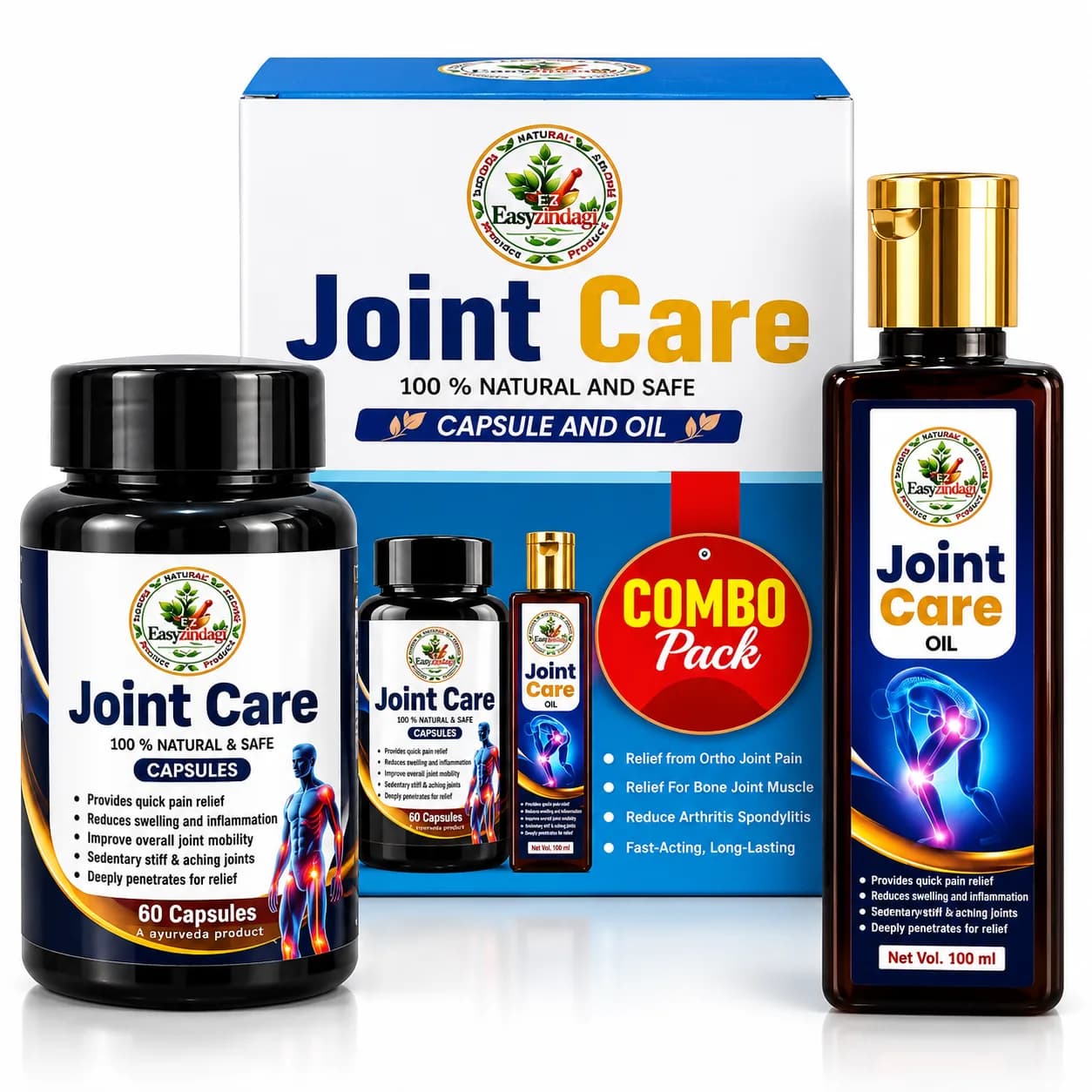 Joint Care Capsule and Oil Combo Pack with 60 Capsules and 100 ml Oil thumbnail 2