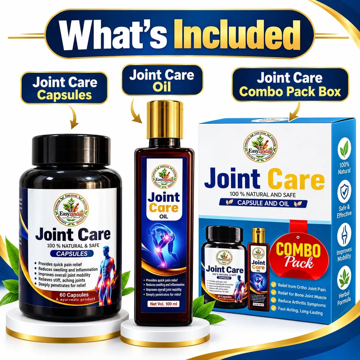 Joint Care Capsule and Oil Combo Pack with 60 Capsules and 100 ml Oil thumbnail 3