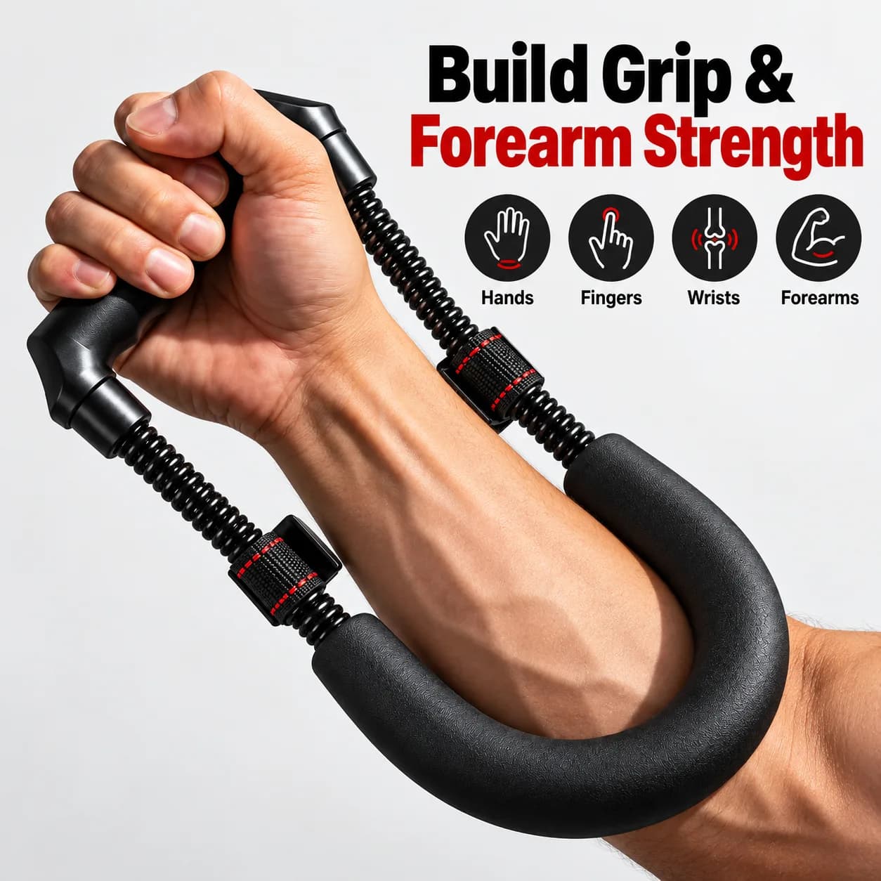 Black Adjustable Hand and Finger Exerciser with Mechanical Repetition Counter thumbnail 4