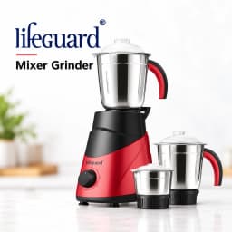 Mixer Grinder with Stainless Steel Jars and Rotary Speed Control
