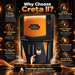 Black and Copper 15 L Creta II Multi-Stage Water Purifier