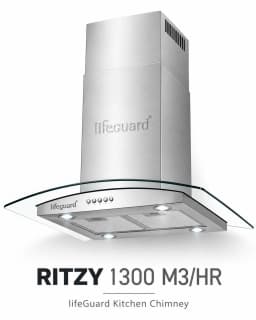 Lifeguard RITZY Kitchen Chimney | 1300 m³/hr Powerful Suction | Soft Push Button Control