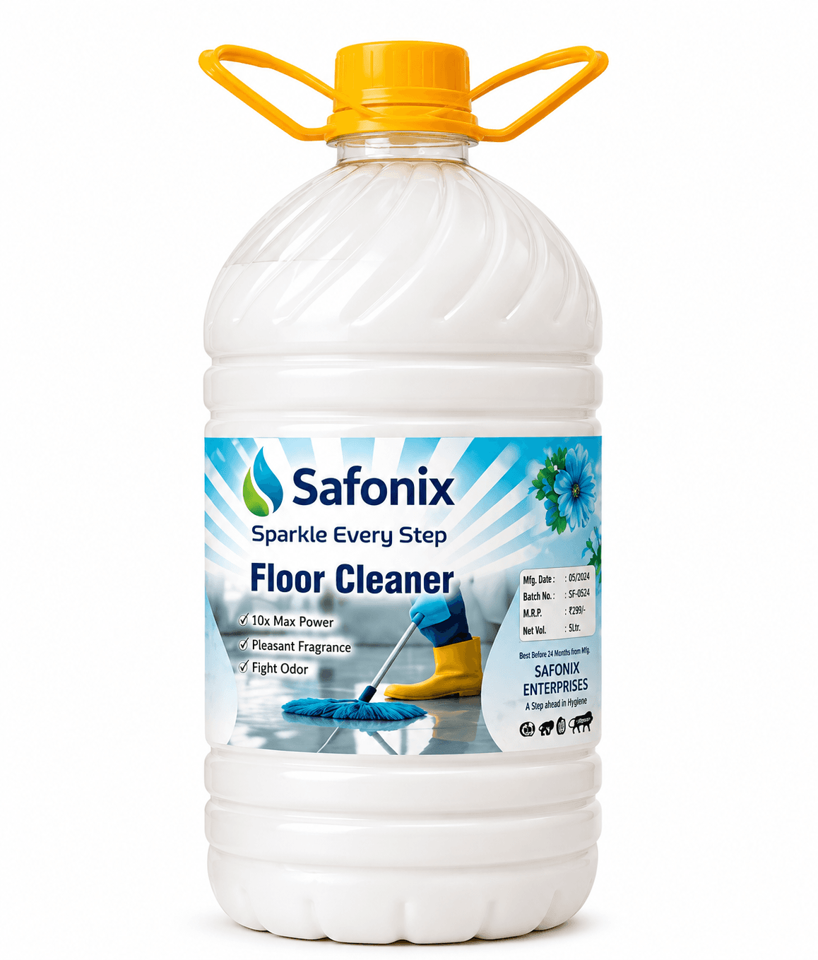 Safonix Floor Cleaner 5 L – 10X Max Power, Pleasant Fragrance & Odor Control